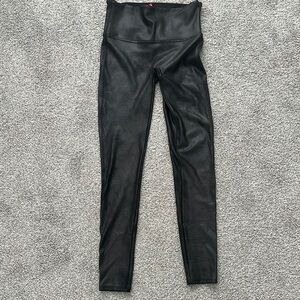 Spanx Faux Leather Black High-Waisted Leggings WASHED BUT NOT WORN